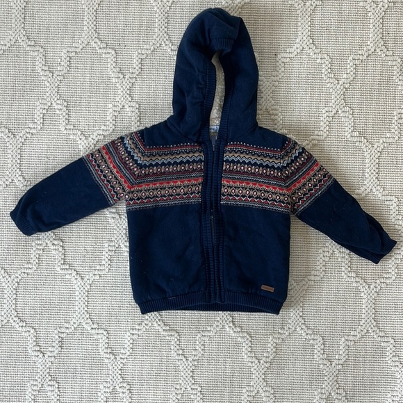 Mayoral wool blend zip up jacket with hood - toddler boy - Picture 1 of 2